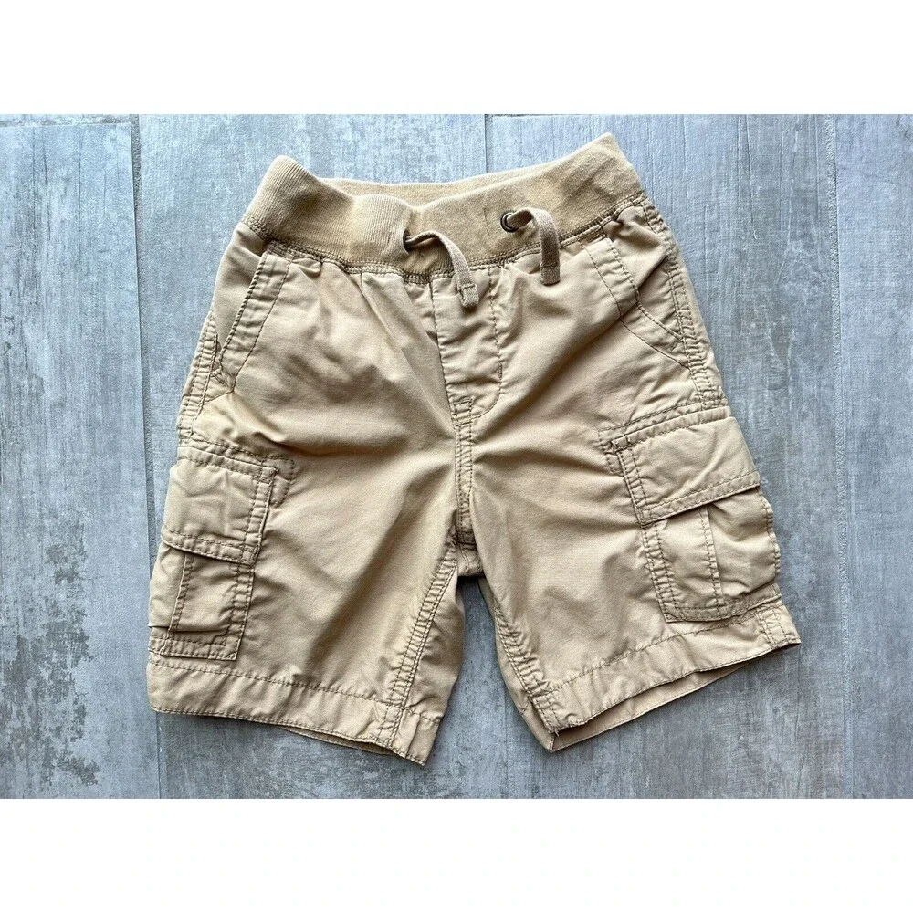 Baby GAP Boys Toddler Drawstring Elastic Shorts Pull-On Shorts Khaki Cargo 2T